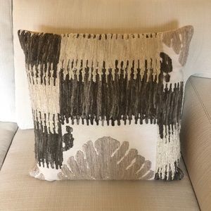 Anthropologie Grey and White Throw Pillow